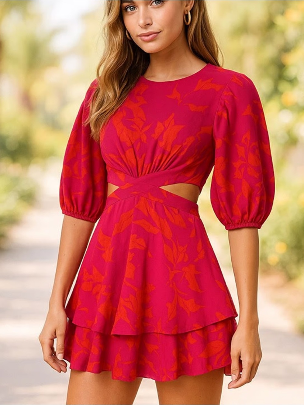 Olivaceous Cut-Out Dress